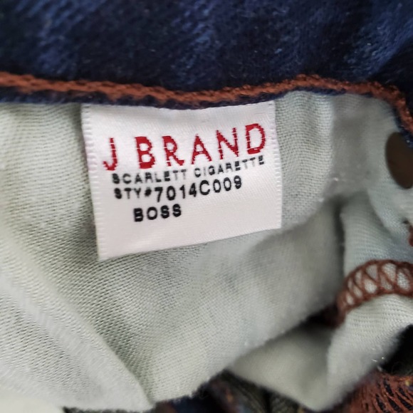 J Brand Women's Y2K Scarlett Cigarette Boss Jeans Size 27 Blue Dark Wash Denim - Picture 6 of 8